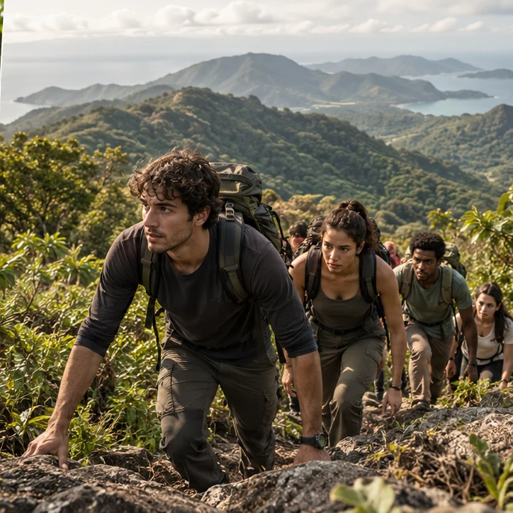 Un grupo de jóvenes afronta un recorrido de montaña